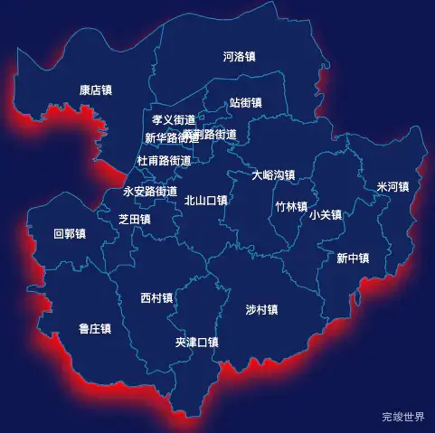 echarts郑州市巩义市geoJson地图阴影